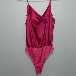Hot pink body suit
